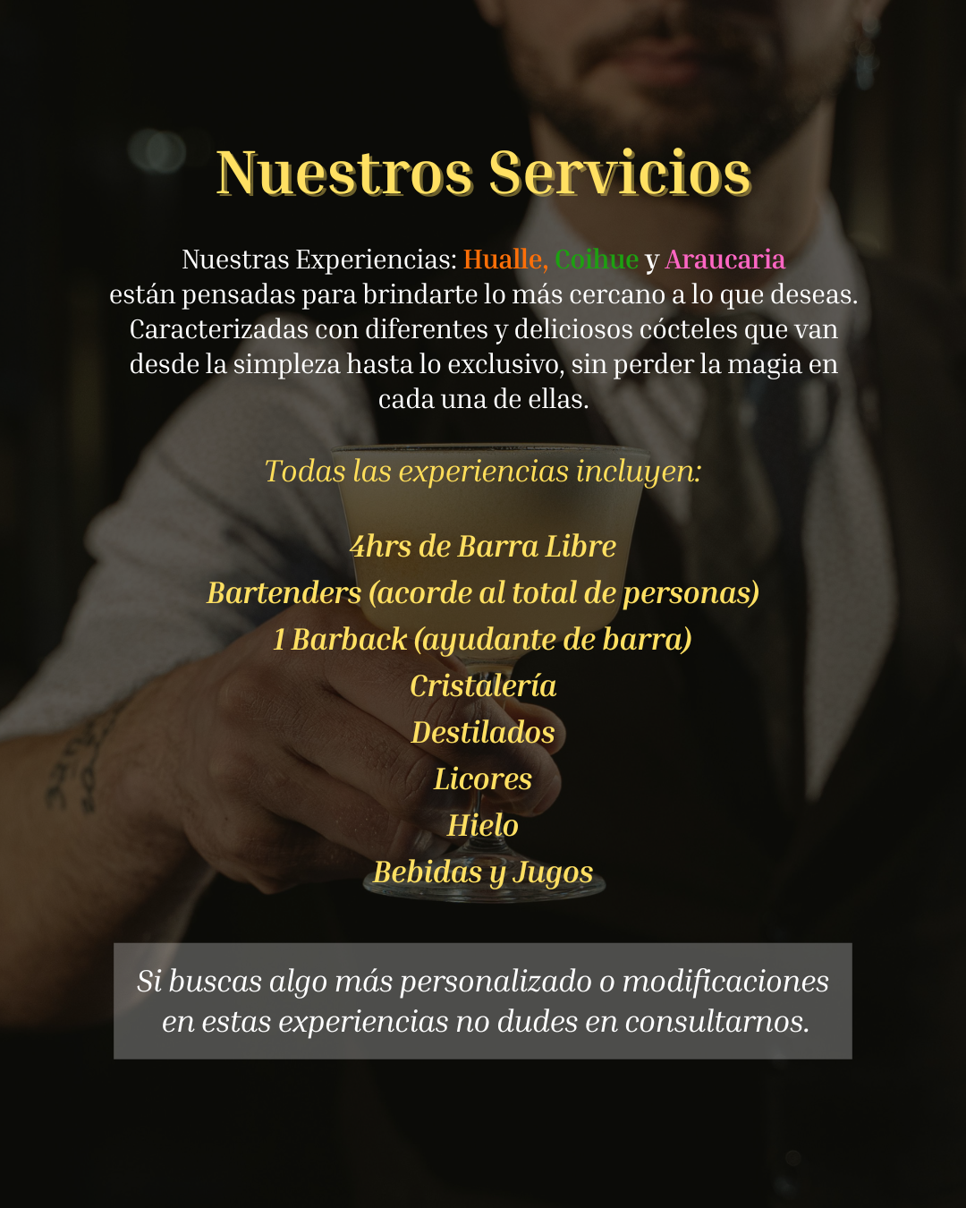 Presentación del servicio de Esencia Bar Móvil