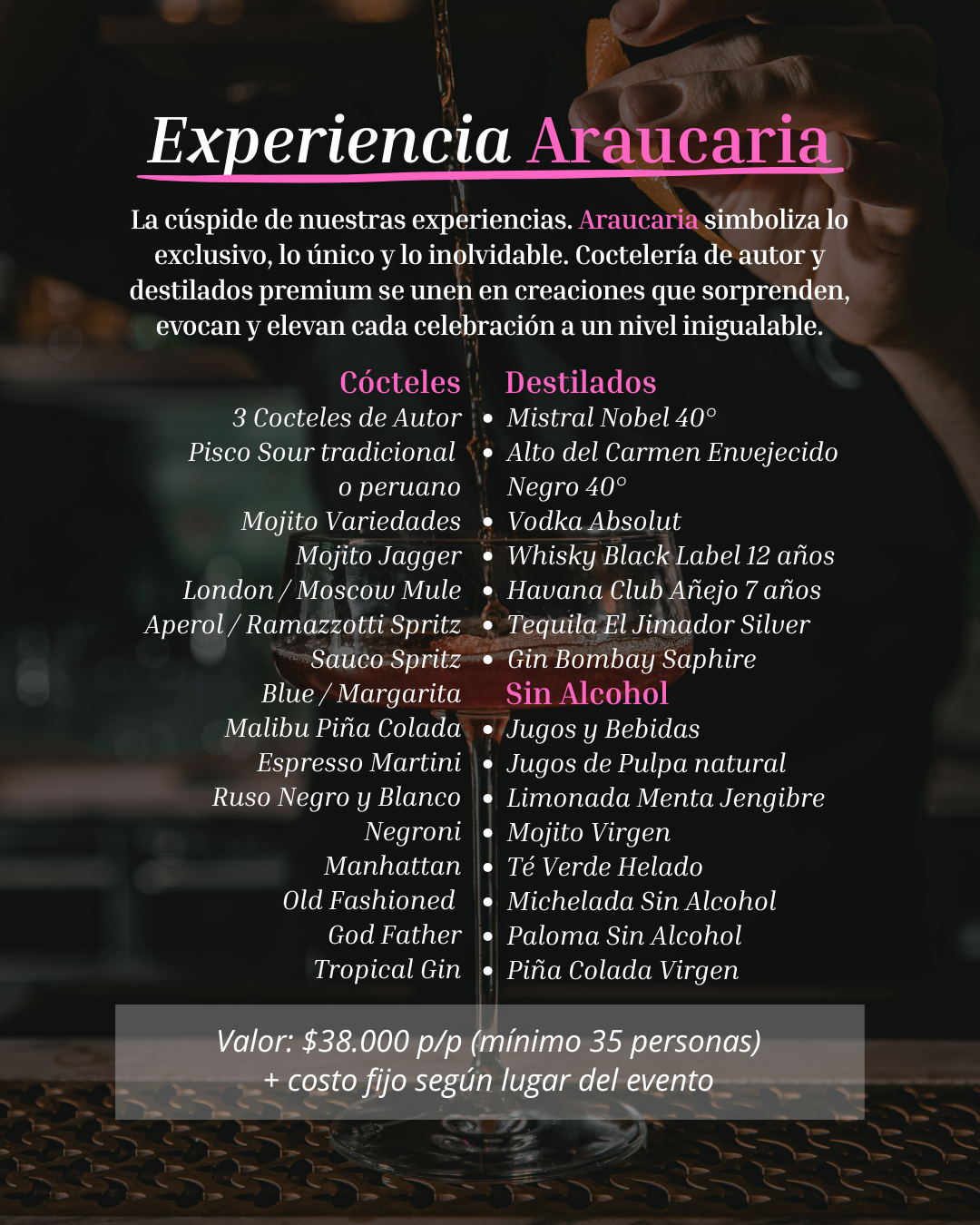 Experiencia Araucaria de Esencia Bar